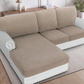 H.VERSAILTEX Backrest Cushion Covers Sectional Couch Back Cushion Covers for Sectional Sofa Set for Both Left/Right Couch (Back Only: 1 Chaise + 2 Sofa, Sand)