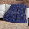 Lucky Brand 50" x 70" Plush Throw Blanket, Bandanny Navy Blue Blanket for Sofa or Bed