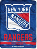 Northwest NHL New York Rangers Micro Raschel Throw Blanket, 46 x 60 Inches, Break Away Design, Soft and Cozy Fan Blanket