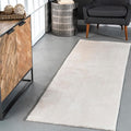 nuLOOM Loni Off White Solid Washable Runner Rug, 2' x 6'