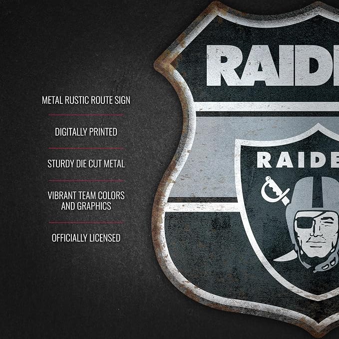 Rico Industries NFL Football San Francisco 49ers Rustic 11.5" Metal Route Sign