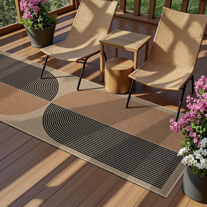EDIMENS 2x6 Runner Rug Easy Jute Washable Kitchen Indoor Outdoor Non Slip | Rugs for Kitchen Floor Runner Rug for Laundry Balcony Low Pile Rugs Rainbow Carpet for Hallway Runner 6ft Entry