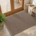 THE BEER VALLEY Woven Entryway Rug 2x3 Feet - Brown Mocha | Non Slip Kitchen Indoor Throw Door Mat for Bedroom, Washable Outdoor Low Pile Patio Rugs