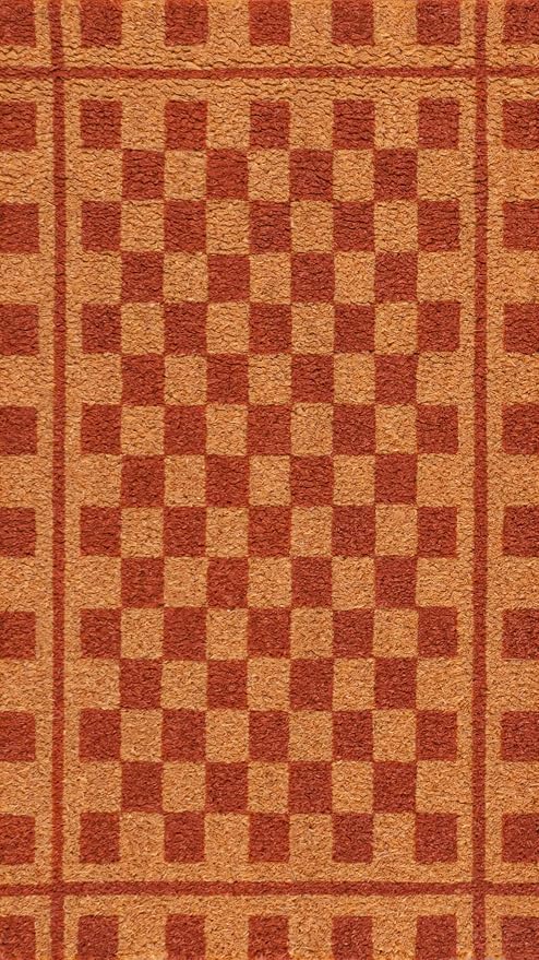 JONATHAN Y Natural Coir Indoor/Outdoor Mat 2X3 Natural/Red, Peater Classic Casual Commerical Doormat Ideal for Door Entrance, Patio, Porch, Backyard, Garages, Easy to Clean NRF109A-23