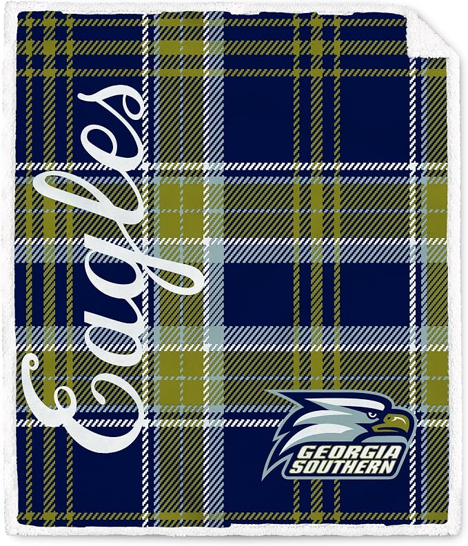 NCAA Georgia Southern Eagles Playmaker Plaid Ultra Cozy Sherpa Throw