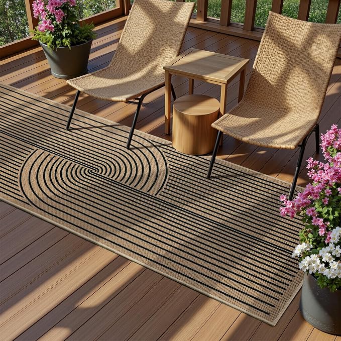 EDIMENS 2x6 Runner Rug Easy Jute Washable Kitchen Indoor Outdoor Non Slip | Rugs for Kitchen Floor Runner Rug for Laundry Balcony Low Pile Rugs Rainbow Carpet for Hallway Runner 6ft Entry