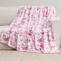 Jessica Simpson Oversized 60"X70" Plush Throw Blanket, Esther Blush Roses
