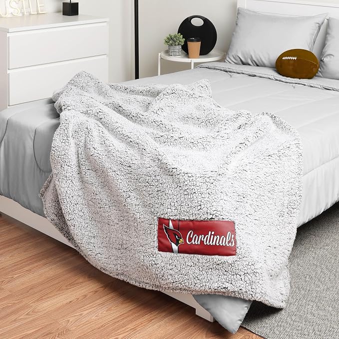 FOCO NFL Team Color Big Logo Cloud Sherpa Blanket 60" x 70"