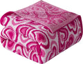 Elegant Comfort Valentine's Day Knit Throw Blanket, Pink Wild Hearts Super Soft Cozy Fluffy Warm Throw Blankets for Couch, Sofa, Chair, Bed, Camping, Picnic, Travel Lightweight Bed Blanket (50" x 70")