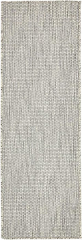 Unique Loom Collection Casual Transitional Solid Heathered Indoor/Outdoor Flatweave Area Rug (2' x 6' 1" Runner, Light Gray/Ivory)