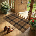 2x4 Entryway Door Mat Indoor Outdoor– Washable Non Slip Small Rug for Front Door, Back Door, Kitchen Sink, Mudroom, Garage Entry, Low Profile Easy Clean Farmhouse Cottage Plaid Runner