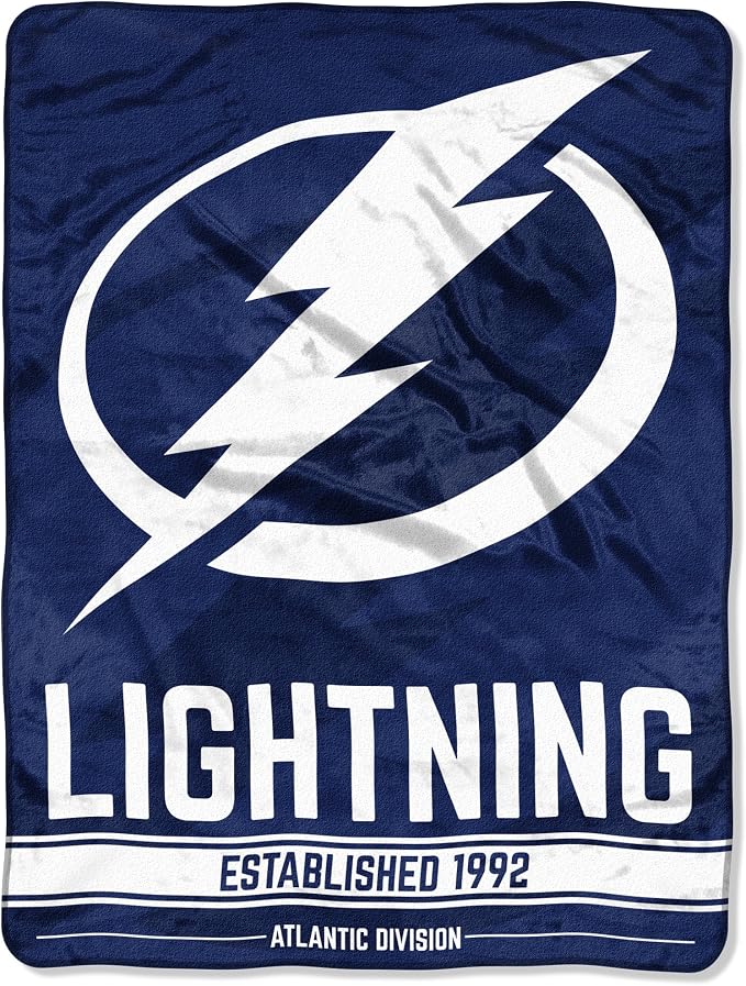 Northwest NHL Tampa Bay Lightning Unisex-Adult Micro Raschel Throw Blanket, 46" x 60", Break Away