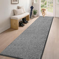 PURRUGS Dirt Trapping Door Mat 24" x 84", Non-Slip Machine Washable Entryway Rug, Dog Doormat, Indoor Front Door Mat, Super Absorbent Entry Rug for Muddy Shoes & Paws, Light Grey-Dark Grey