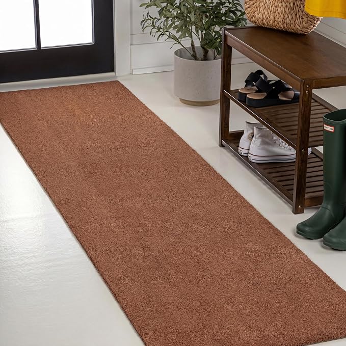 JONATHAN Y Peater Classic Casual Commercial Natural Coir Camel 2 ft. x 8 ft. Doormat for Entrance, Front Door, Entryway CHG100G-28