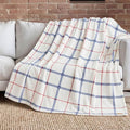 Lucky Brand 50" x 70" Plush Throw Blanket, Ditsy Star Plaid White Blanket for Sofa or Bed