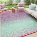 Lahome Outdoor Rugs 8x10 Waterproof, Reversible Plastic Large Outdoor Rug for Patios, Outside RV Mat Carpet for Patio Deck Porch Backyard Balcony Picnic Trailer(Purple/Blue, 8' x 10')