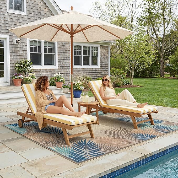 LIVEBOX Modern Easy Jute 5x7 Outdoor Rug, Washable Area Rugs for Living Room Patio Tropical Leaf Indoor Outdoor Rug, Boho Farmhouse Non Slip Carpet for Backyard Foyer Dining Room(Olive, 5'x7')