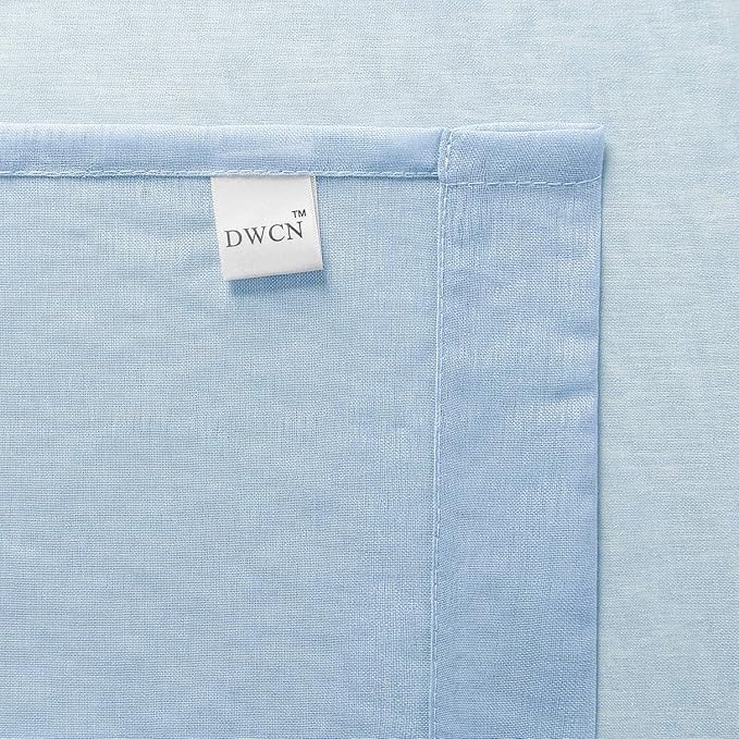 DWCN Sky Blue Sheer Curtains for Kitchen Windows - Image 5