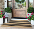 Striped Outdoor Rug 24"x51",Tan and Black Layered Doormat Cotton Woven Washable Indoor Outdoor Porch Rug Farmhouse Small Area Rug for Porch/Entryway/Home Entrance Decor