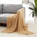 Amazon Basics Chunky Cable Knit Throw Blanket for Couch, Sofa, Bed, Lightweight Soft Cozy, 50" x 60", Sand