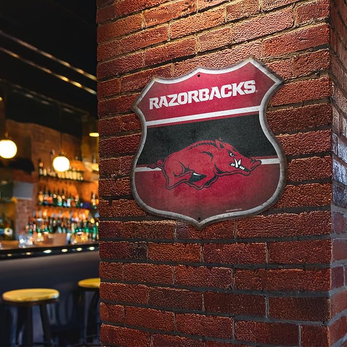Rico Industries NCAA Rustic 11.5" Metal Route Sign Home Décor/Dorm Room