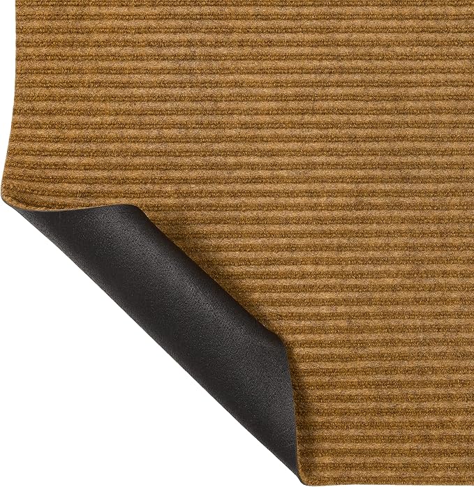 Mohawk Home Utility Floor Mat Solid Tan Beige (1'6" x 2'6" (2 Pack)) Perfect for Garage, Entryway, Porch, and Laundry Room