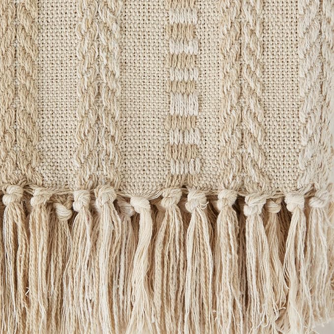DII Braided Striped Decorative Throw Blanket, 50x60, Vintage Linen