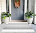 Striped Outdoor Porch Rug 27.5"x43",Farmhouse Grey and White Layered Doormat Cotton Woven Washable Entryway Rug Indoor Outdoor Front Door Mat for Porch/Entryway/Home Entrance Decor