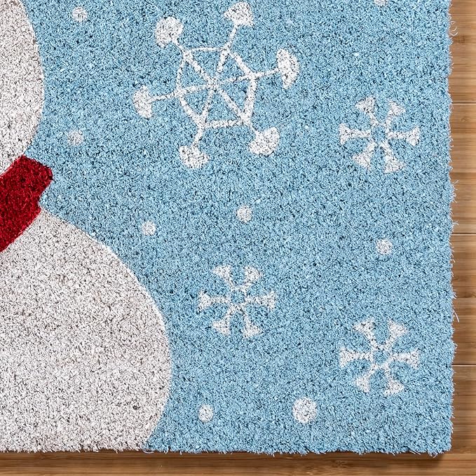 Gertmenian Paramount Frosty Coir Doormat - 2x3 Welcome Mat (2-Pack), Ideal for High Traffic Areas in Front Door, Garage, Entryway - Blue/Celebrate, 80026