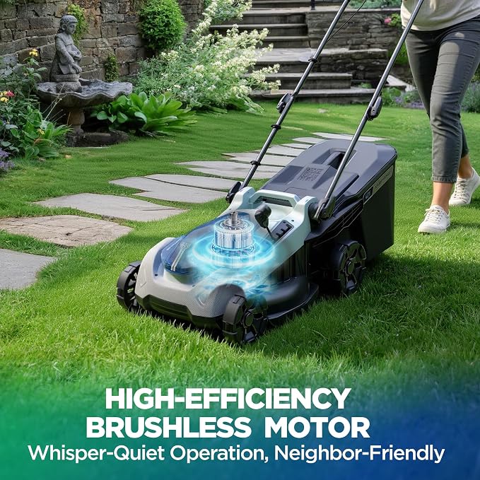 18-Inch 40V Max Brushless Cordless Push Lawn Mower | Includes 40V Max 4.0Ah battery and charger, 148Wh Total Energy for Fewer Charging Interruptions during Routine Yard Care