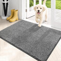 PURRUGS Dirt Trapping Door Mat 24" x 35.5", Non-Slip Machine Washable Entryway Rug, Dog Doormat, Indoor Front Door Mat, Super Absorbent Entry Rug for Muddy Shoes & Paws, Light Grey-Dark Grey
