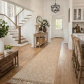Collive Boho 18 ft Long Runner Rug for Hallway, Washable Kitchen Runner Rug, Cotton Hand-Woven Farmhouse Entry Hall Carpet, Tan Braided Reversible Carpets for Bedside
