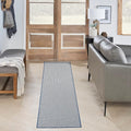 Nourison Home Courtyard Ivory Blue 2'2" x 10' Area Rug - Easy Clean, Non Shedding, Bed Room, Living Room, Dining Room, Kitchen (10' Runner)