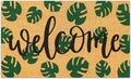 JarThenaAMCS Tropical Coir Doormat Summer Hawaiian Welcome Floor Mat Green Natural Palm Leaf Non-Slip Entrance Door Rugs for Indoor Outdoor Home Bathroom Decor, 16.5 x 29 Inch