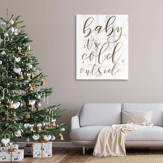 Stupell Industries Baby Its Cold Outside, Design by Daphne Polselli | Stupell Industries | 36 x 48 Inches, Easy to Hang and Sturdy, Made in USA, by Lil' Rue