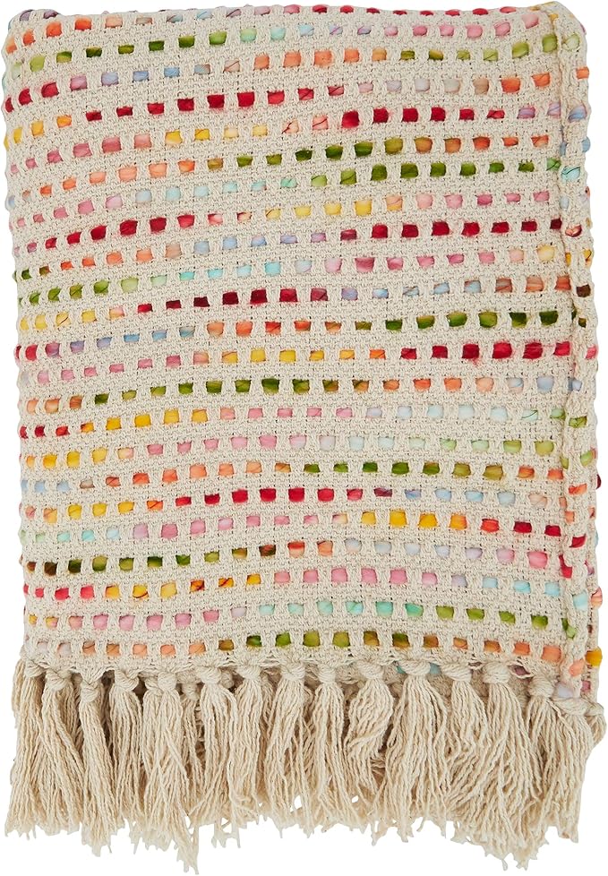 SARO LIFESTYLE Confetti Design Throw Blanket, Multi, 50"x60"