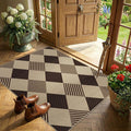 3x4 Entryway Door Mat Indoor – Washable Non Slip Small Rug for Front Door, Kitchen Sink, Mudroom, Garage Entry, Low Profile Easy Clean Farmhouse Plaid Floor Mat