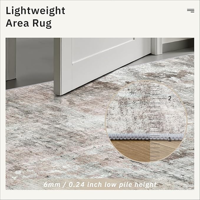 Runner Rug 2x10 Washable Non-Slip Hallway Runner Rugs for Kitchen Bathroom Laundry Room Pink/Grey Vintage Floor Carpet Runners for Hallways Entryway