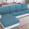 H.VERSAILTEX Sectional Couch Covers 1 Piece Chaise Slipcover L Shape Separate Cushion Couch Cover for Both Left/Right Sectional Couch (Seat Only: 1 Chaises, Storm Blue)