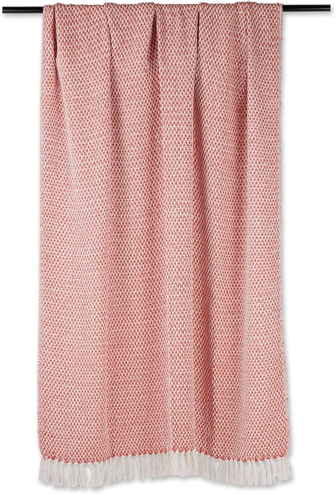 DII Woven Throw Collection 100% Cotton, Basketweave, 50x60, Spice (Pack of 2)