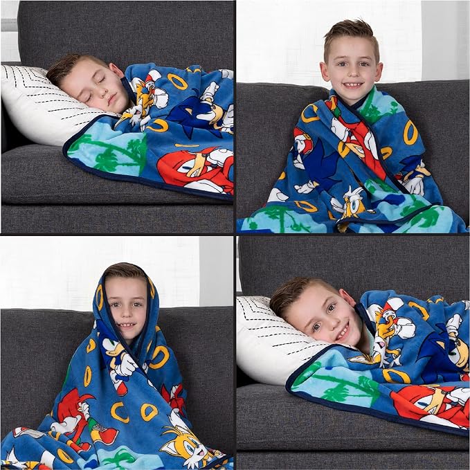 Franco Kids Bedding Super Soft Plush Throw Blanket, 46 in x 60 in, Sonic The Hedgehog, Anime