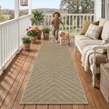 Garvee Easy Jute 2x6 Kitchen Runner Rug, Washable Rugs for Entryway Non Slip Outdoor Indoor Hallway Rug, Farmhouse Striped Morden Ultra Thin Non Shedding Carpet for Entry Bedroom Laundry 2'x6'