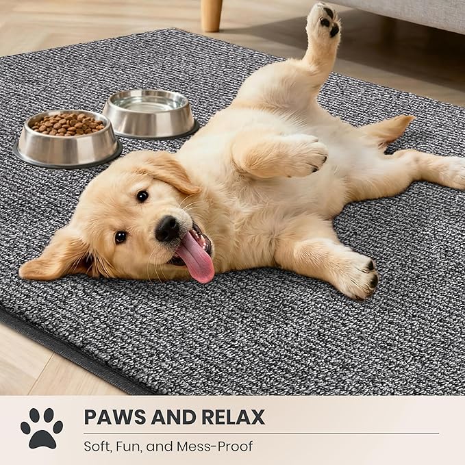 PURRUGS Dirt Trapping Door Mat 20" x 31.5", Non-Slip Machine Washable Entry Rug, Entrance Mat, Indoor Front Door Mat, Super Absorbent Entryway Rug for Muddy Shoes & Paws, Heathered Grey