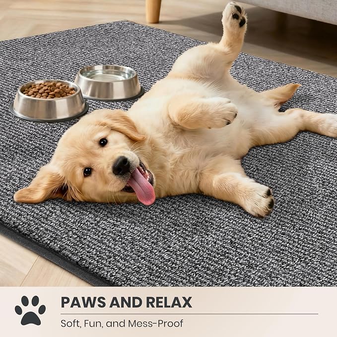 PURRUGS Dirt Trapping Door Mat Half Round 32" x 47", Non-Slip Machine Washable Entry Rug, Entrance Mat, Indoor Front Door Mat, Super Absorbent Entryway Rug for Muddy Shoes & Paws, Heathered Grey