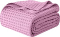 Elegant Comfort Premium 100% Cotton Waffle Blanket - Lightweight Breathable Waffle Weave Bed Blanket - Soft and Warm All Season Blanket for Couch, Sofa and Bed, King Size 90x108 Inches, Lavender