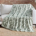 Lucky Brand 50" x 70" Plush Throw Blanket, Paisley Floral Sage Green Blanket for Sofa or Bed