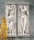 Design Toscano Water Maidens Wall Sculptures, 22 Inch, Dordogne and Seine Set of Two, Polyresin, Cream Stone