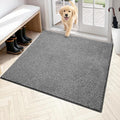PURRUGS Dirt Trapping Door Mat 48" x 48", Non-Slip Machine Washable Entryway Rug, Dog Doormat, Indoor Front Door Mat, Super Absorbent Entry Rug for Muddy Shoes & Paws, Light Grey-Dark Grey