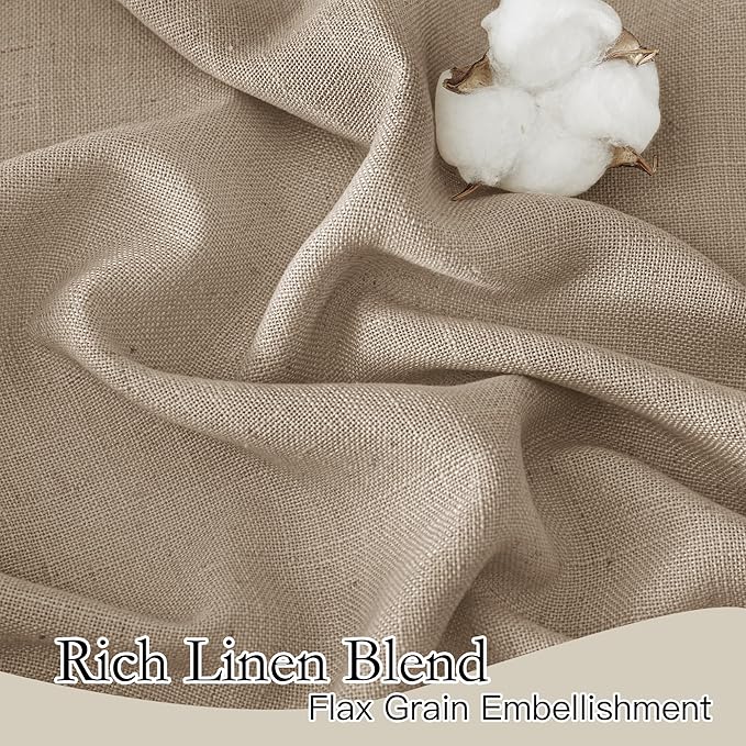 RYB HOME Natural Linen Blend Sheer Curtains - Image 2