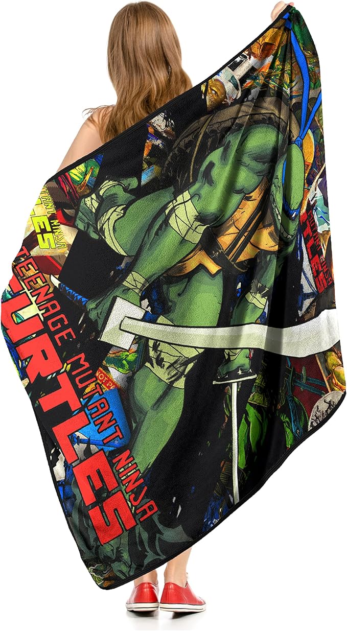 Northwest Teenage Mutant Ninja Turtles Micro Raschel Throw Blanket, 46" x 60", Leader Leo